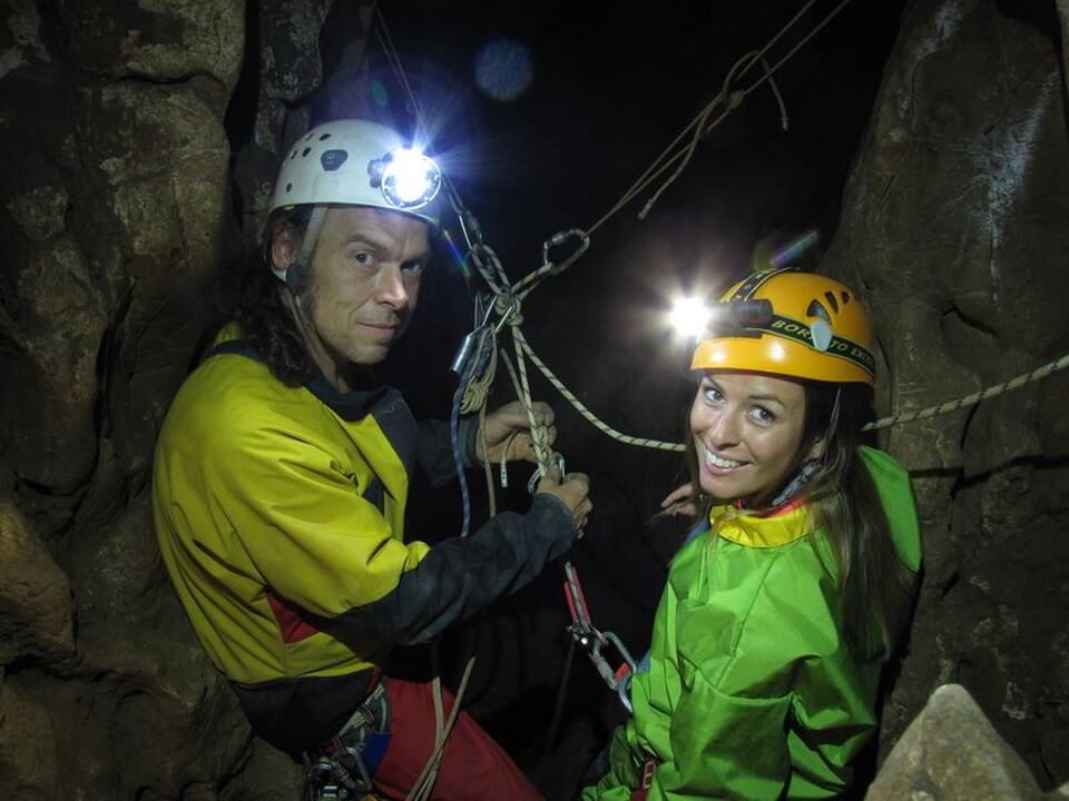 One caving day for beginners with les Guides Spéléo d'Ardèche