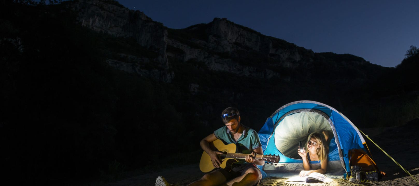 2-day canoe/kayak descent of the Gorges de l’Ardèche with overnight stay at a bivouac