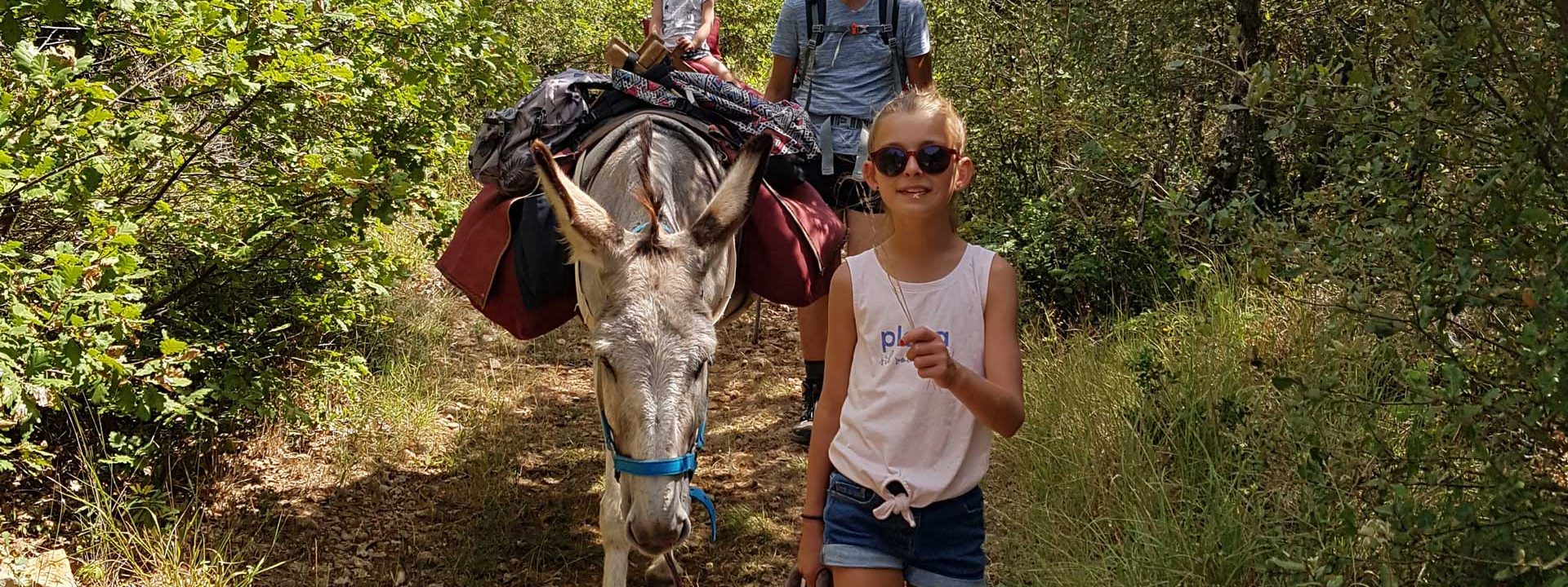 Hiking with a donkey in the Ardèche Gorges